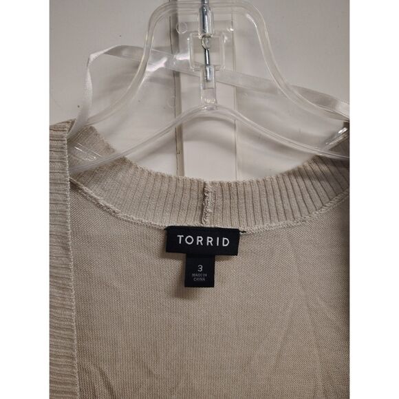 Torrid Size 3 Women's Long Sleeve Gray Open Front Cardigan - Picture 3 of 6